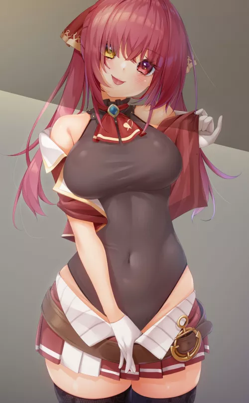 Marine Teasing Her Viewers (Chikuwabuta) [Hololive] by sequence_string