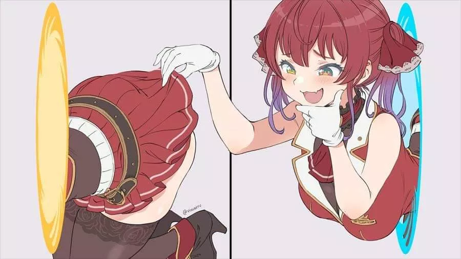 Maririne admiring her own ass posted by Henthigh_Senpai