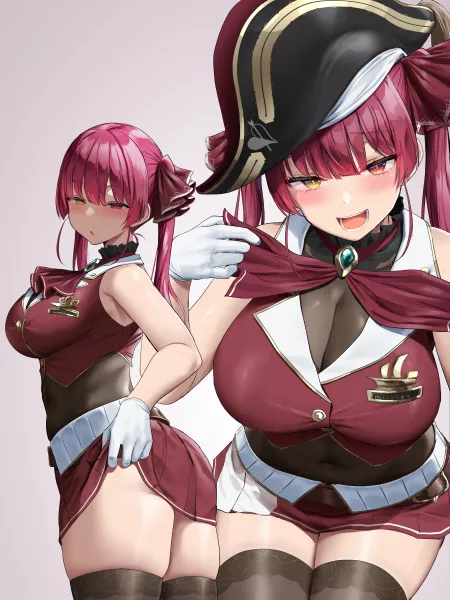 Maririne's thighs look so soft & plump by Henthigh_Senpai