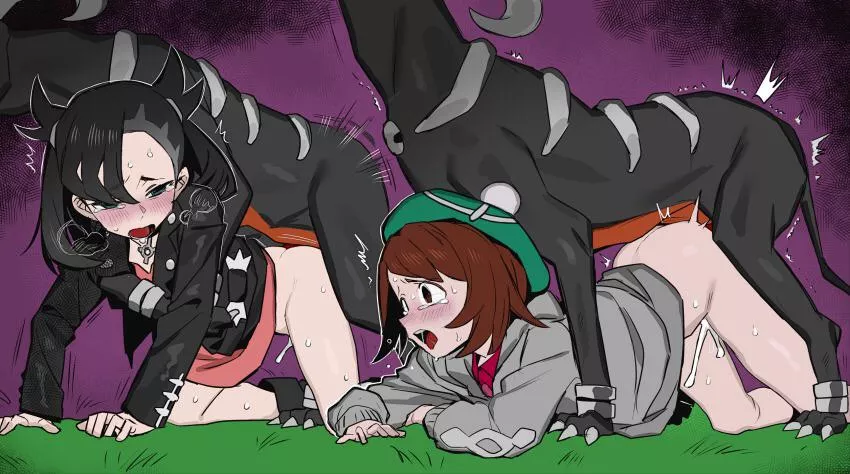 Marnie and Gloria try some Houndooms (barbarian tk) [MF] posted by Degenalt90