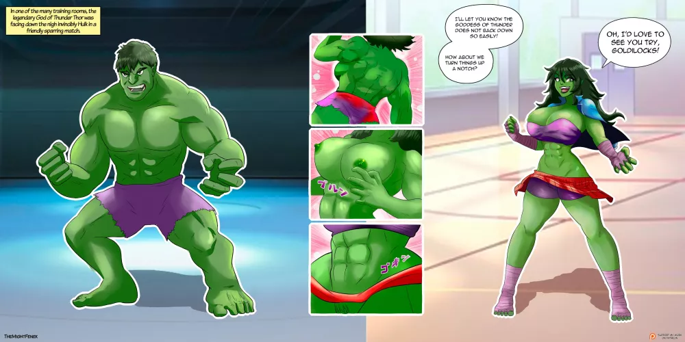 Marvel Heroes into Anime Girls 2: Hulk by TheMightFenek (MTF/TG) by not4myprimary