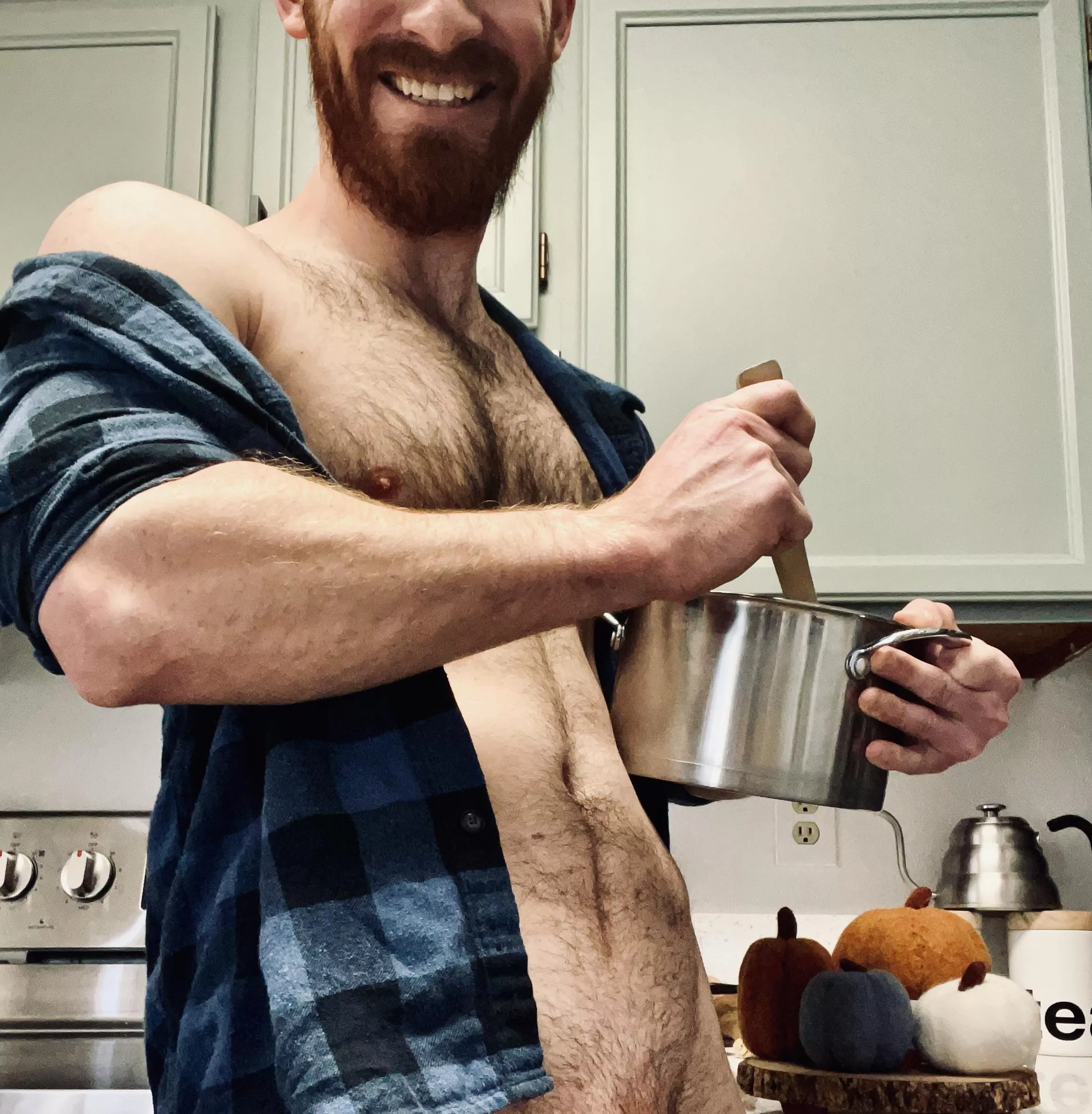 Mashing potatoes pumps the forearms. posted by devin82220