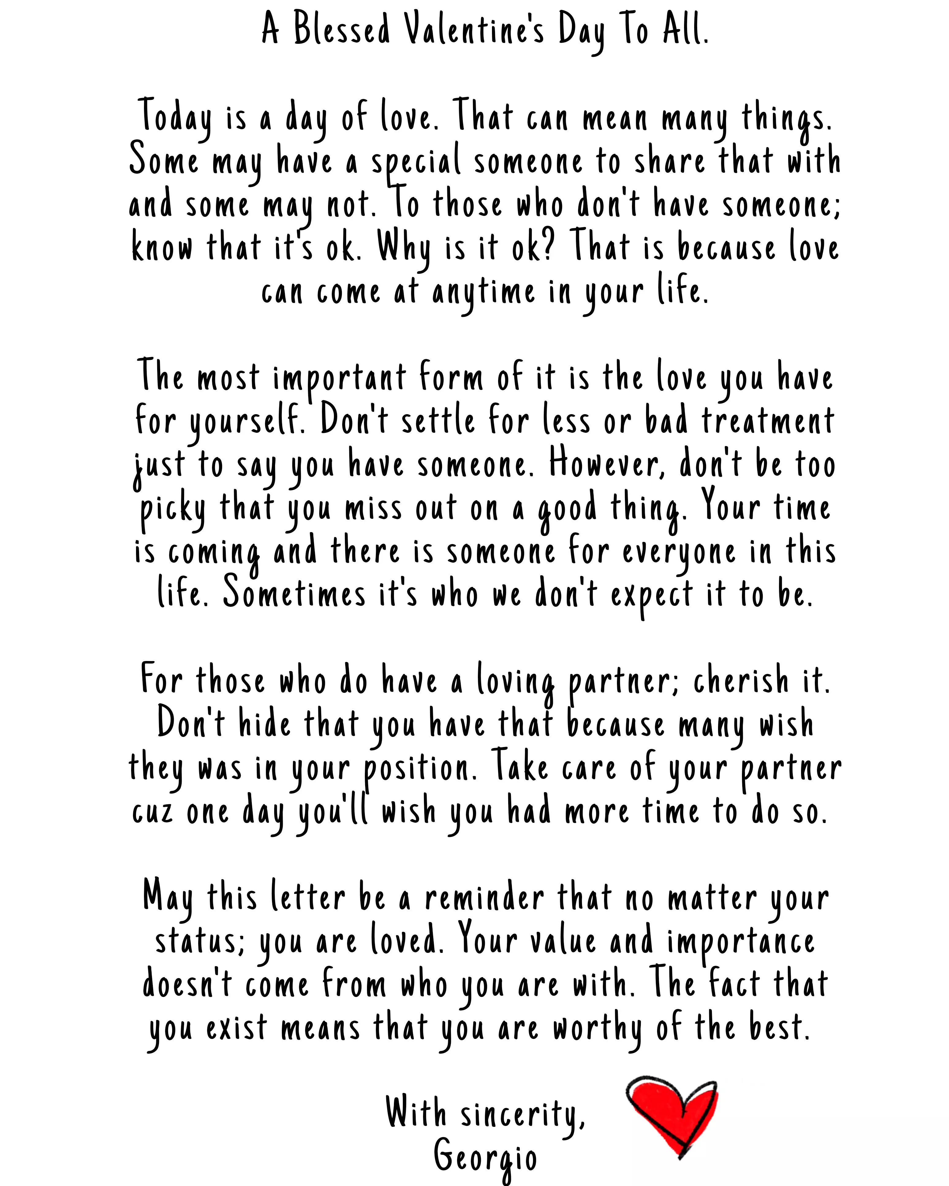 May this letter fill you all with love on Valentine's Day 😊🌹 posted by Georgio36