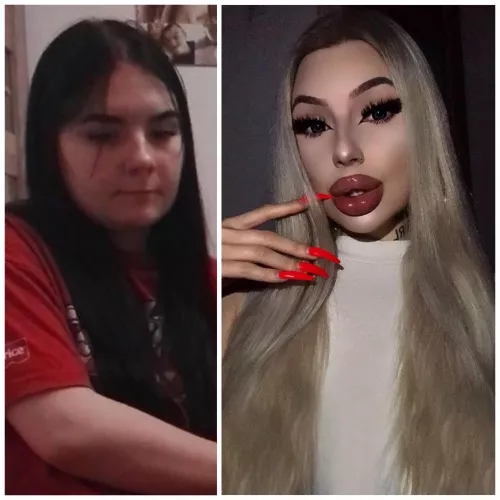 me 3 years before and after bimbofication👅🔥 by charlotteventurax