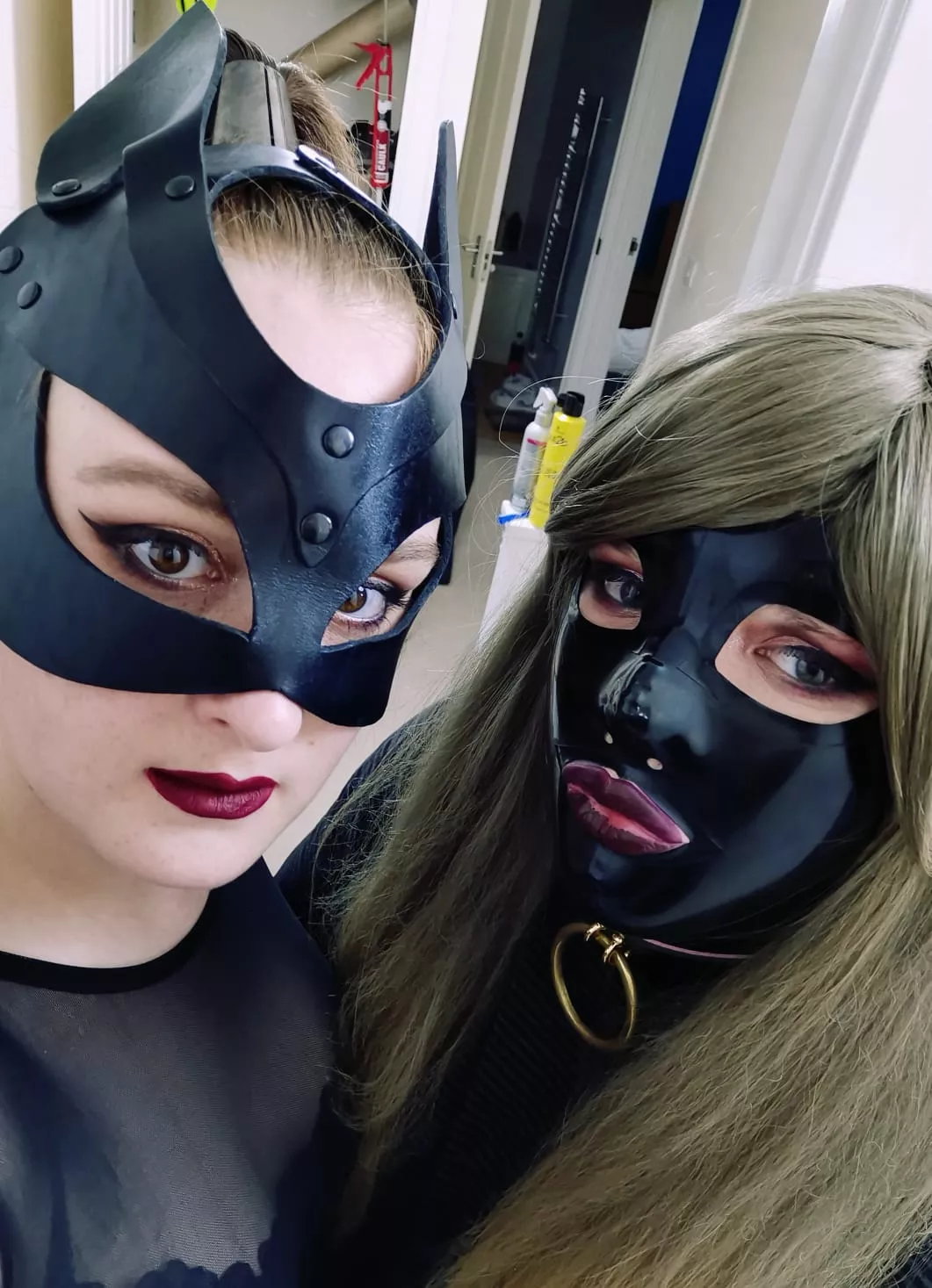 Me and my sissy CD in her latex hood!! Dont we look super sexy!! 😘 posted by MistressRedAngel_