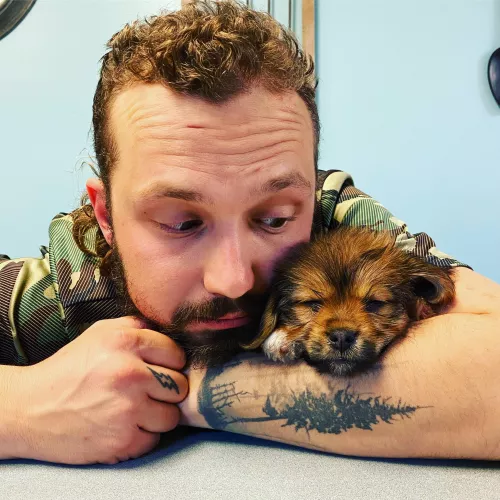 Me and the new pup by ManAnimal172