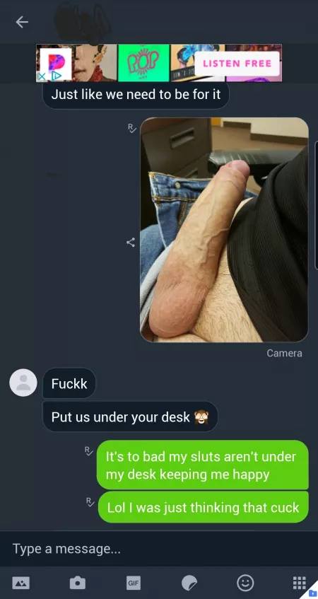 Me and this cuck had the same idea of where he and his wife belong. by itgoodtotrynewthings