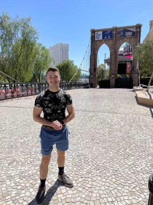 Me in Vegas, holding the $0.50 I won by McBloodbath