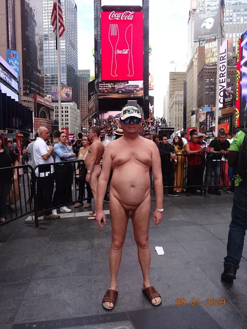 Me nude on Times Square by Nudeforall
