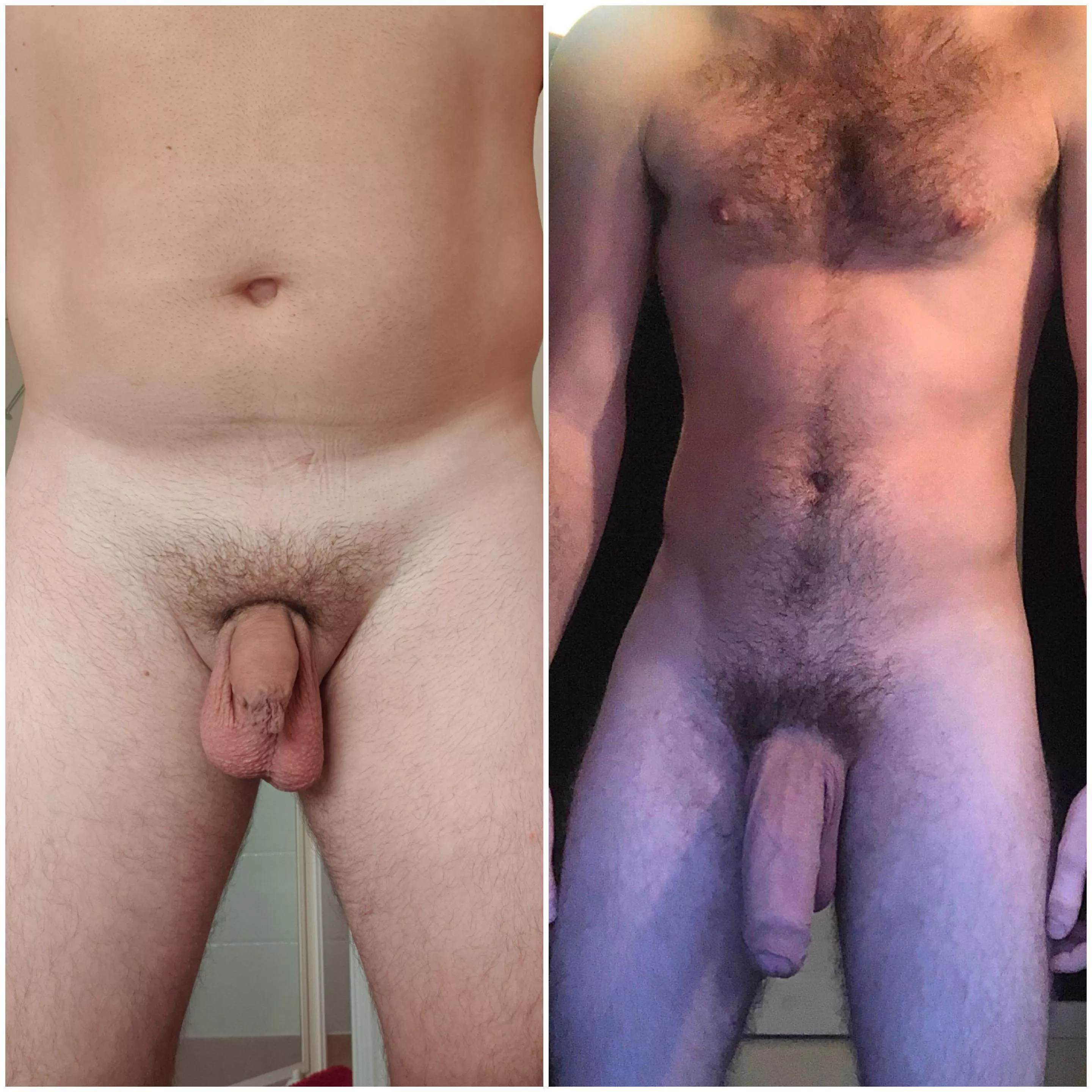 Me on the right vs. my best mate I once told him if we could swap cocks for just one day I would never give it back to him🤣 posted by kleinbutfine