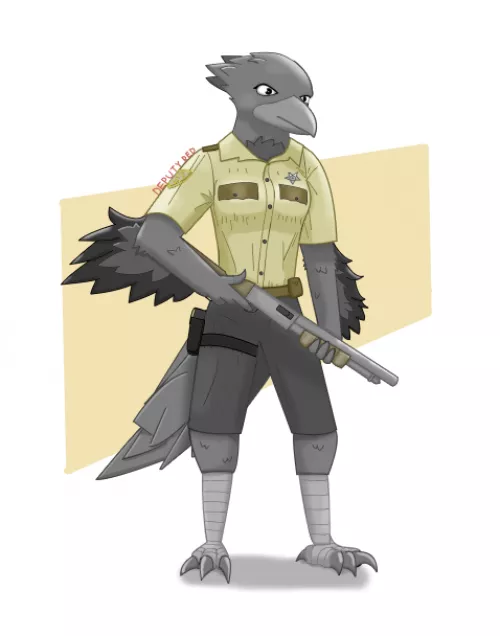 Meet my oc Cystal. She is a crow who is a county sheriff. by REDDEMOREDEMPTIONII