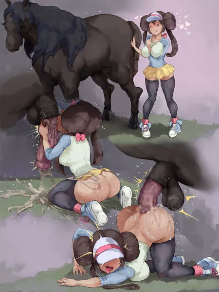 Mei encounters a wild pokemon (guti) by FiendishDrAwoo