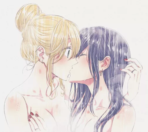 Mei x Yuzu shower kiss [Citrus] by Natsu_1000
