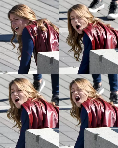 Melissa Benoist and the faces she makes when her ass gets used by Batman113