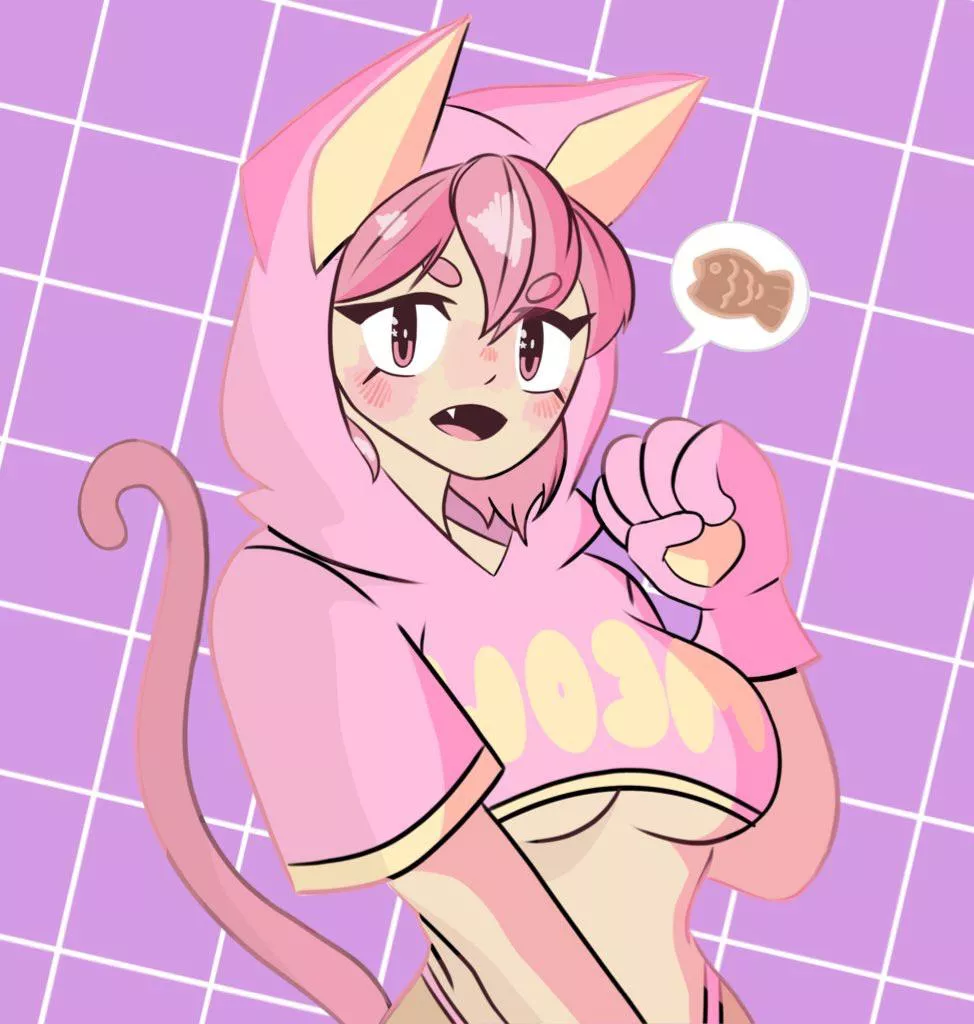Meow cat girl art posted by JeagarBomb