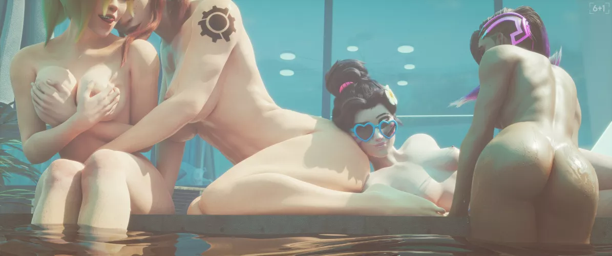 Mercy, Brigitte, D.Va & Sombra, (SixPlusOne) by seequiNz