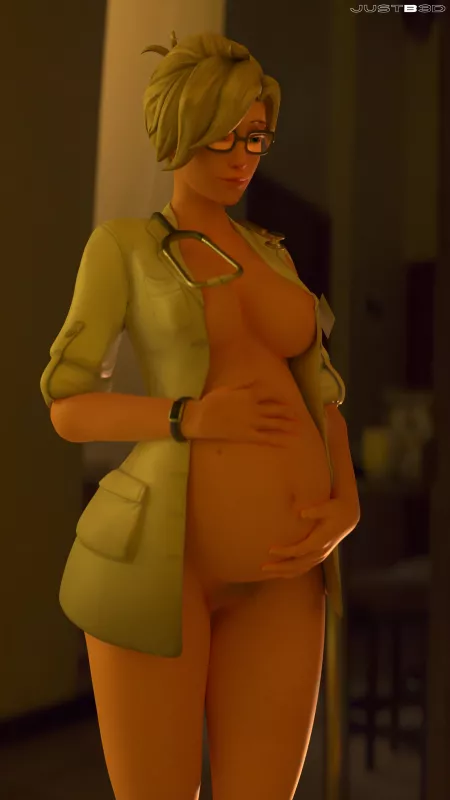 Mercy's fertility test [Overwatch] (justb3d) by KnottedFloof