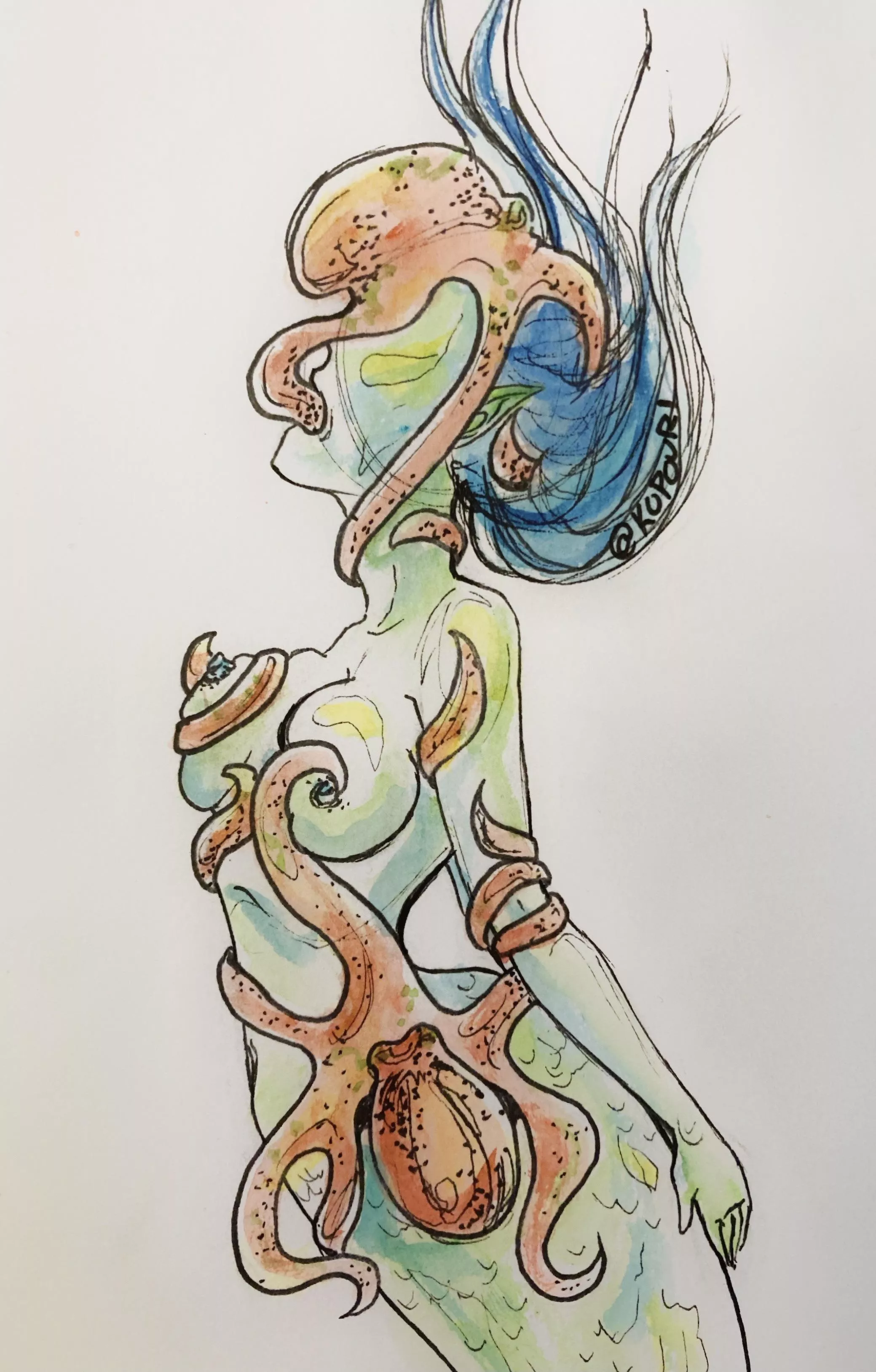 Mermay Day 2 (Kopouri) [OC] female posted by kopouri