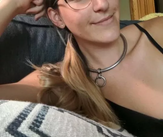 Metal collar locked til I return to work on Monday 🙇‍♀️ by collaredbabe