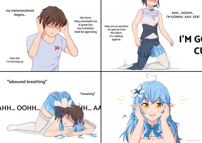 Metamorphosis (M Human -> F Elf) by ThighsAreSuperior