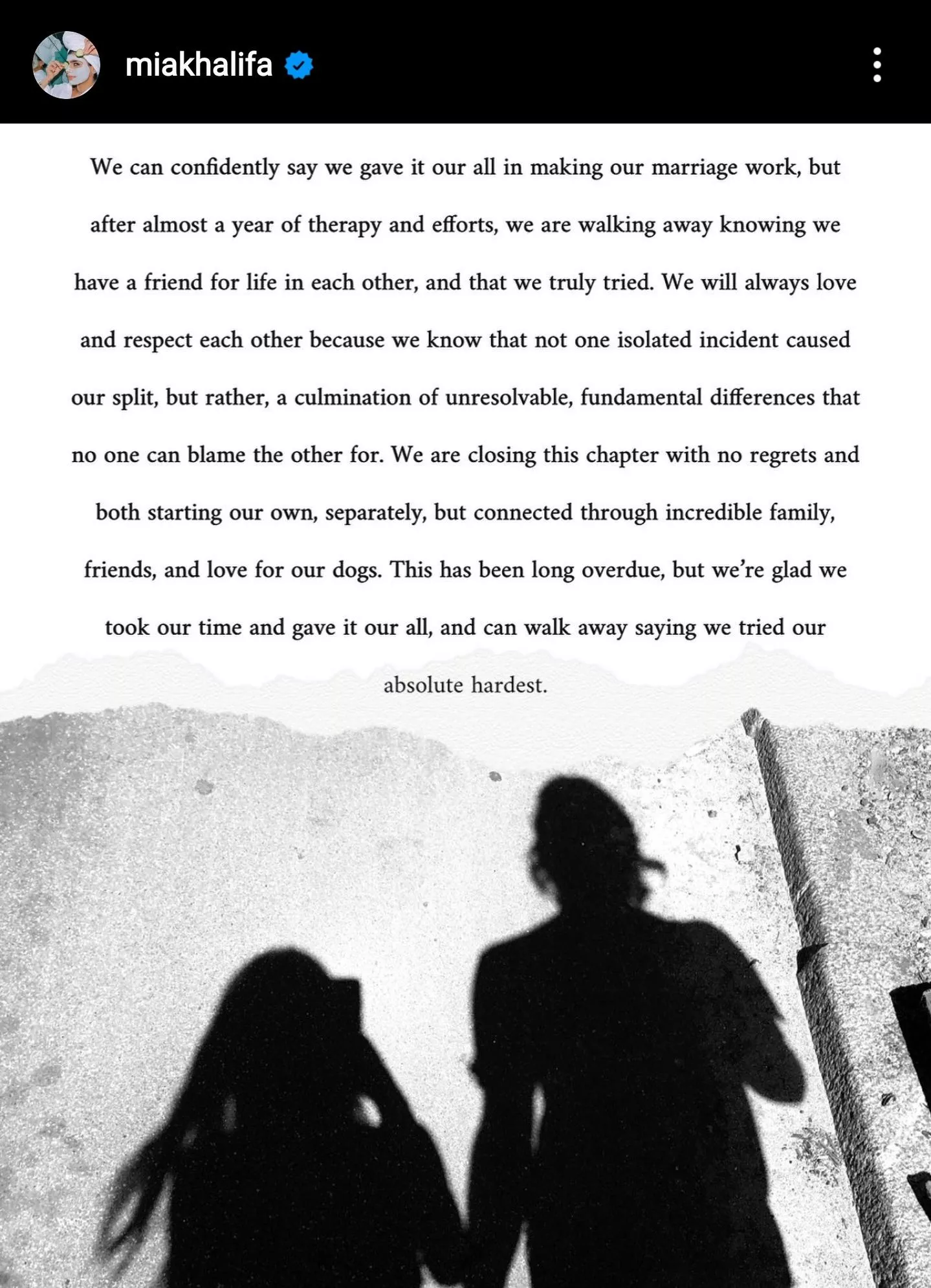 Mia is single again. posted by LeonKenway