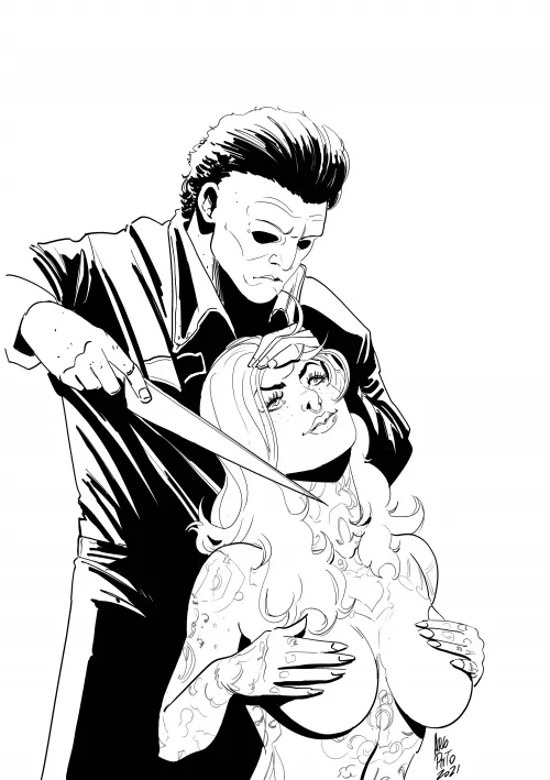 Michael Meyers and Riae (FanArt by me) by Il_Mattacchione__