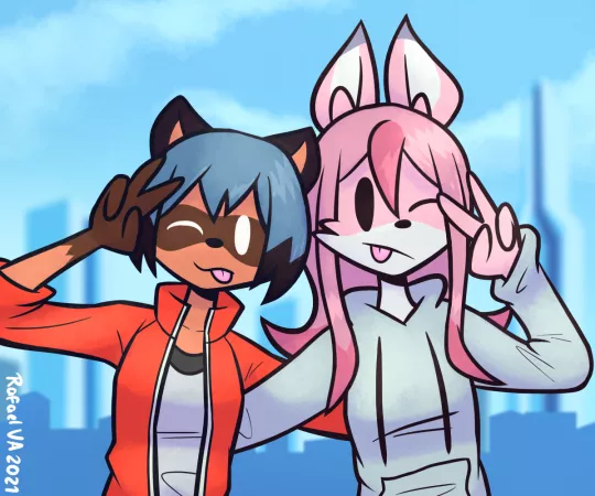 Michiru and Nazuna (by me) by RafVicAlv