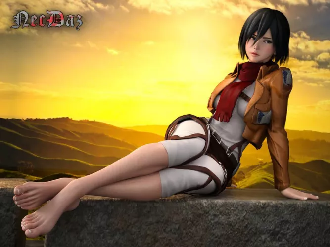 Mikasa On The Wall [Attack on Titan] (Necdaz) by Dirtydan794