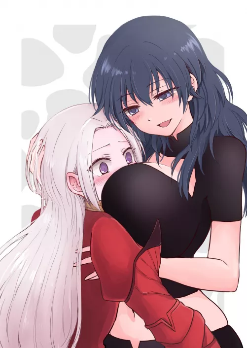 Milfy Byleth breast-smothering Edelgard (Nagasawa) by puroporisu