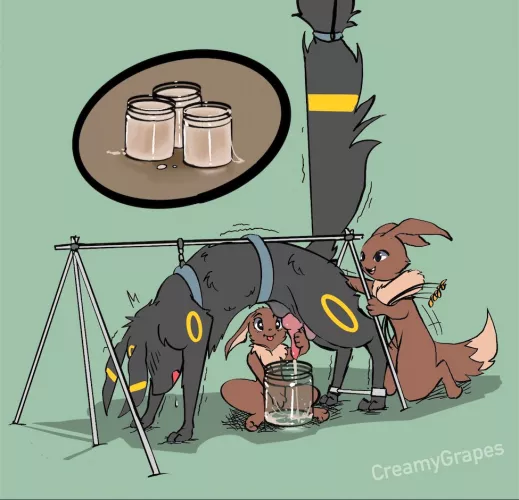 Milking an Umbreon stud [creamygrapes] by Clonzfoever