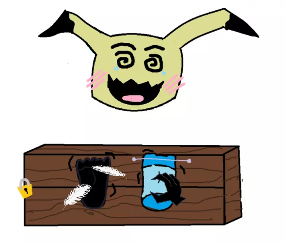Mimikyu feet tickle art~ (it's bad i know) by Ticklish_Mimikyu
