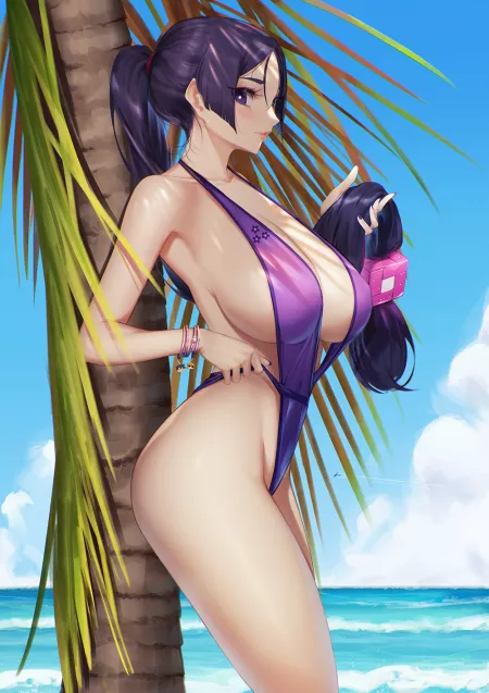 Minamoto no Raikou in a swimsuit by 0mango