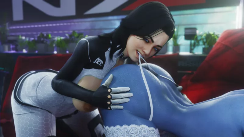 Miranda and Liara (SelfMindSources) by Kuro-Oji