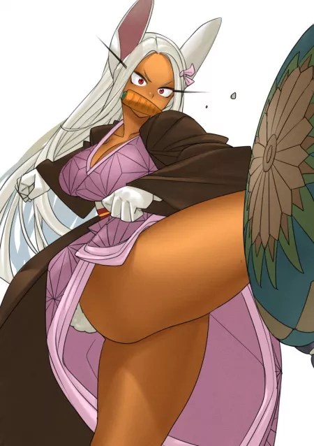 Miruko cosplaying Nezuko by NautyNautilus