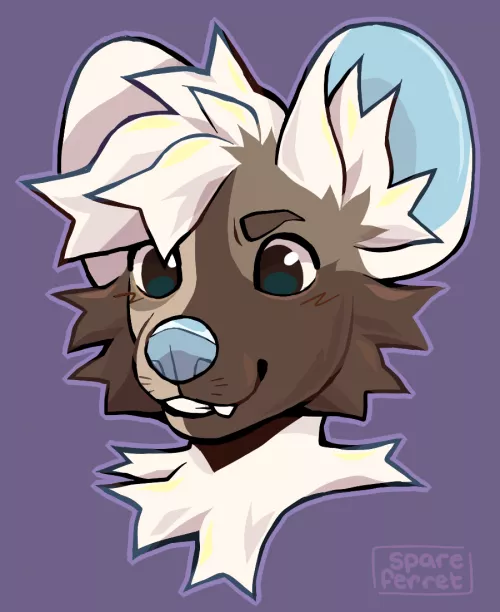 mischievous pup (art by me, spareferret on twitter) by bonusweasel