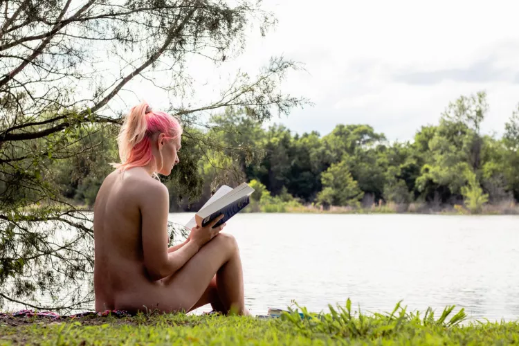 Missing peaceful days reading by the lake🌿 by _Anonymushroom_