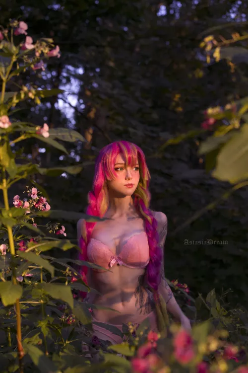 Mitsuri Kanroji from Demon Slayer meets the sunrise by Astasiadream by AstasiaDream