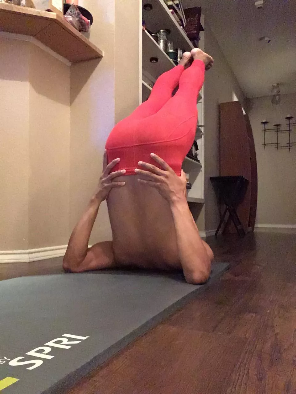 Modified supported plow pose for post run stretching posted by CoachTJTeam