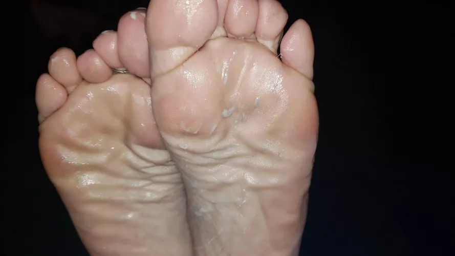 Moisturizing my feet with some cock lotion! by KandyToes