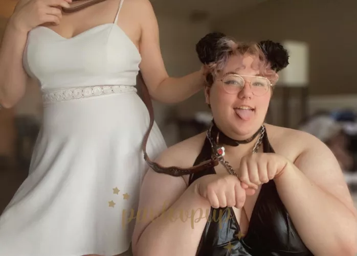 momma and me doin some pup stuff! (they/them on left, he/him on right) by pupspittle