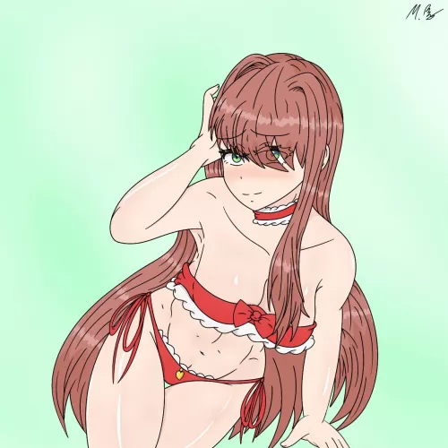 Monika's gift to you (art by MoldyBagelHere on twitter) by Someone2124