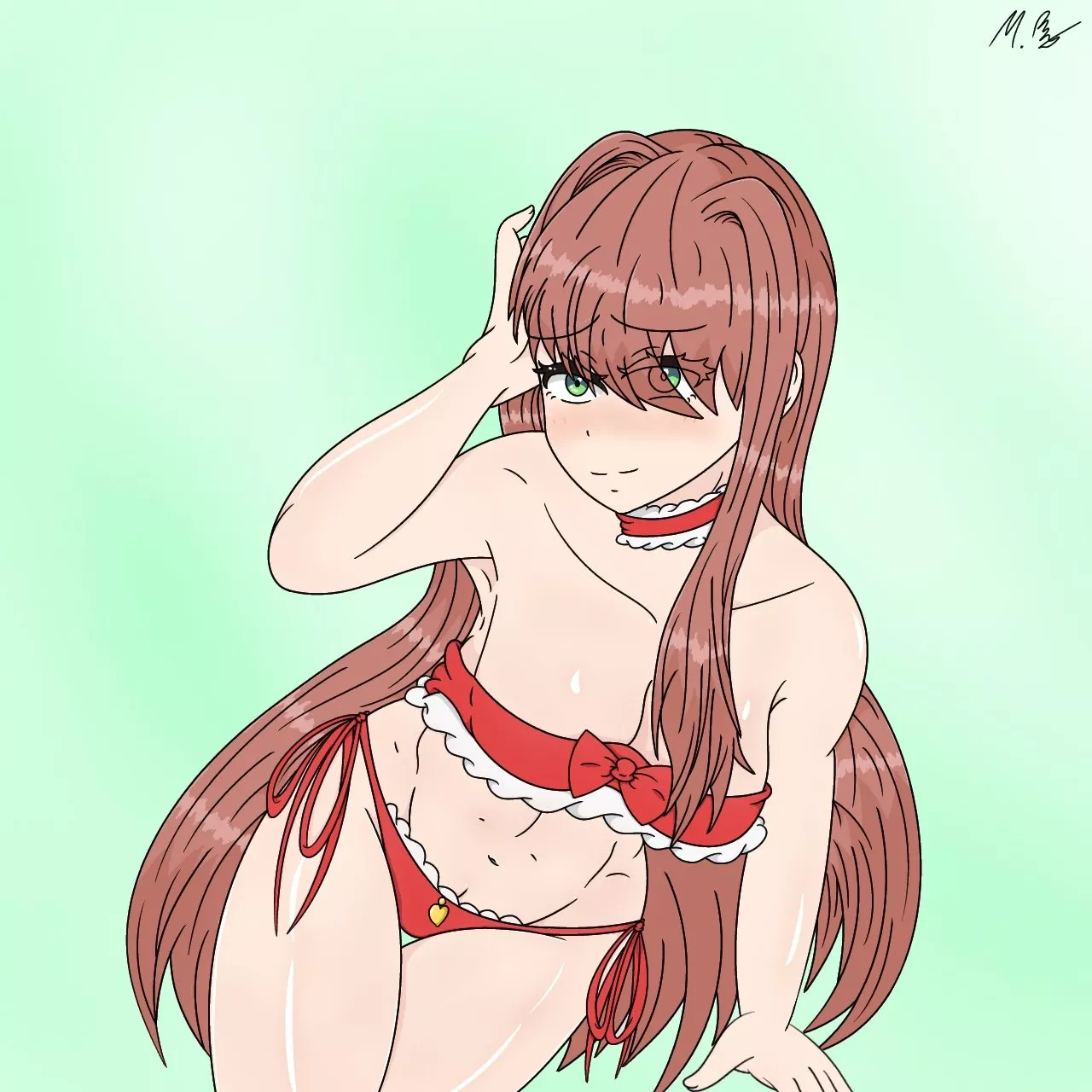 Monika's gift to you (art by MoldyBagelHere on twitter) posted by Someone2124
