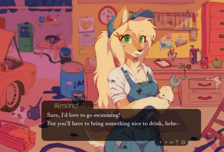 More Almond! What if she was in a visual novel? by waspsalad