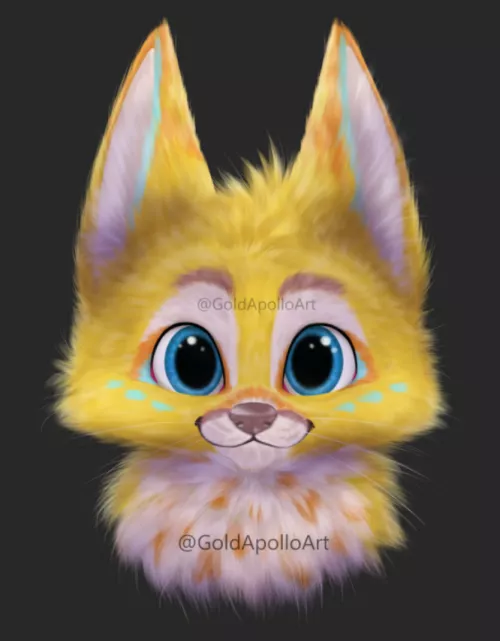 More floof practice! Thinking of turning this into a YCH? 💛 ( twitter : @GoldApolloArt ) by GoldApolloArt