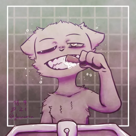 Morning Routine (art by me.) by jusauria_0948