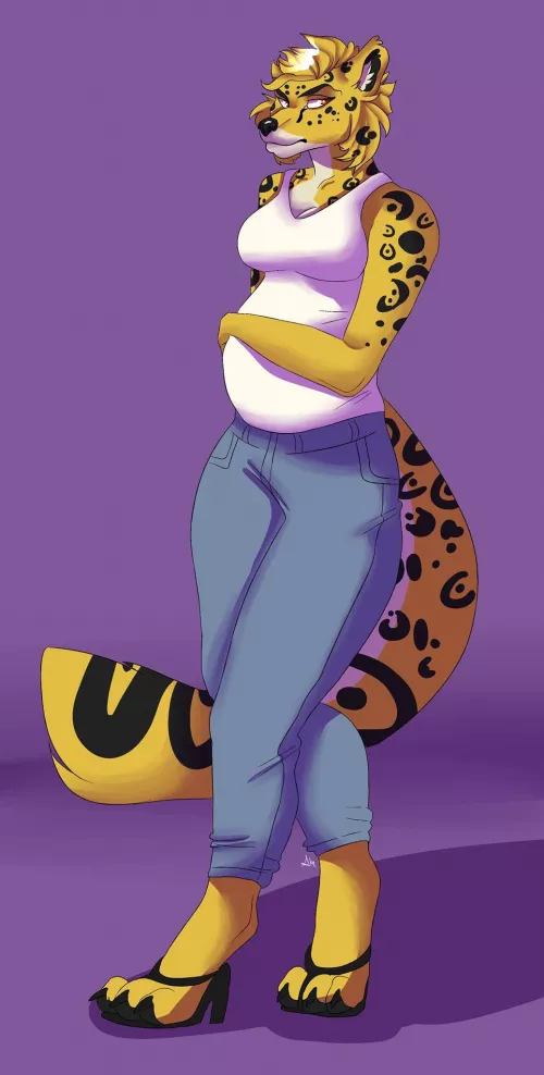 Mornings aren't usually my favorite times of the day, especially at now 9 months pregnant (Portrait of me done by Spear Mint of Etsy) by JesstheLycaonPictus