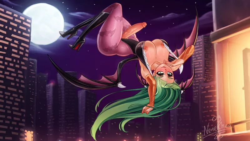 Morrigan enjoying her night in the city (NeneRhea) [Darkstalkers] by NeneRhea
