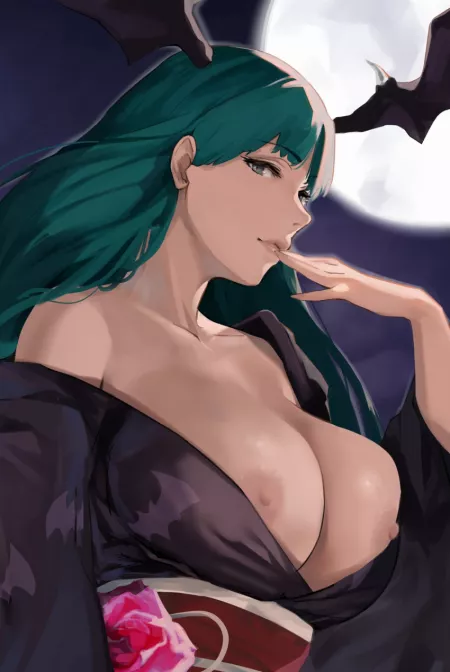 Morrigan looks damn hot in kimono by Crazy_Cowboy_99
