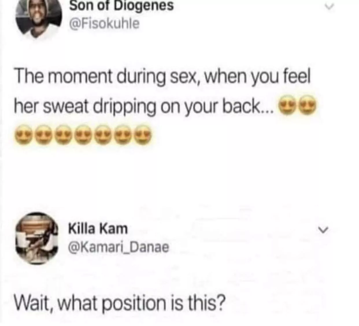Most sensitive position ever😂😍 posted by LocalPuzzleheaded226