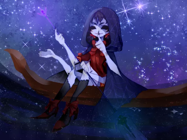 Muffet under stars. by The1andonlygogoman64